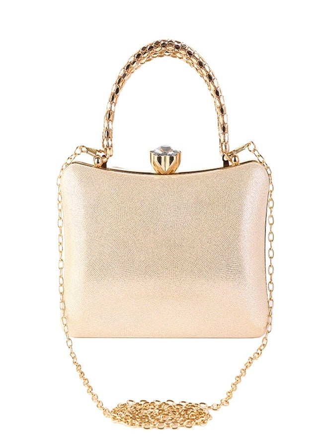 Simcat حقائب يد صغيرة من سيمكات للنساء، حقائب يد مسائية مرصعة بأحجار الراين اللامعة، حقيبة يد لحفلات الزفاف والمناسبات الرسمية (ذهبي) - Image 1